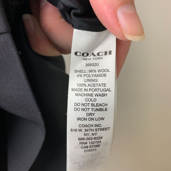 COACH 1941 Black Wool Blend Inverted Pleat A-Line Skirt 2 - Picture 6 of 6